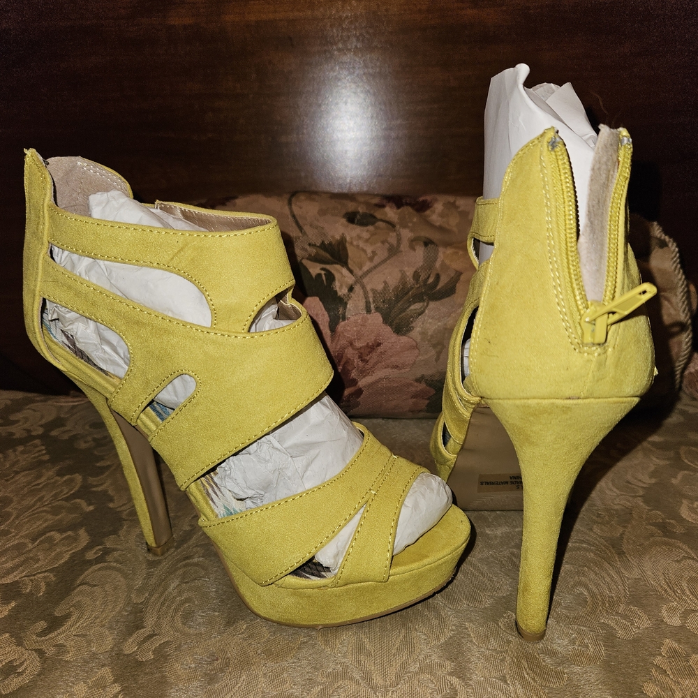 Yellow High Heel Sandals